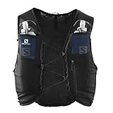 Salomon Adv Hydra Vest 8 Chaleco para correr con Flask incluido Unisex, Comodidad y estabilidad, Rápido acceso a la hidratación, Simplicidad, Black, M