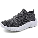 MODGE Mocasines para hombre de punto para correr de gran tamaño para hombre de verano transpirable ligero zapatos deportivos cómodos para hombre caminar zapatos de gimnasio (color: gris, tamaño: 46)
