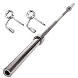 GRUPO CONTACT - Barra Olimpica de 220 cm, 50 mm de Diametro, 40 Cm de Superficie para Colocación deDiscos, Resistencia y Duración. Acero Macizo Cromado. Tolerancia 400 Kg. Uso Profesional y Particular