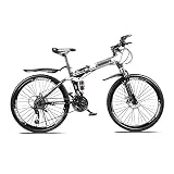 Cuadro de Acero al Carbono para Bicicleta de montaña de 26 Pulgadas para Hombre, 21/24/27 velocidades, con Amortiguador bloqueable, Horquilla Delantera en Forma de U/amarillo/27 ve