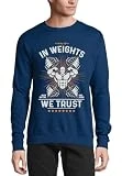 In Weights We Trust Never Quitting Pure Power - Sudadera de algodón sin botones, color azul marino, azul marino, XL
