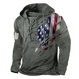 uxxnjfg Sudaderas Hombres, Forro Polar Hombre sin Capucha 2024 Primavera Invierno Cálido Sudadera con Capucha Deportivo Suave Grueso Suéter de Polar Moda Casual Sweatshirt(Ejercito Verde,XXL)