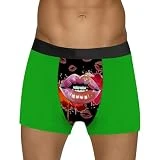 Ropa interior para hombre con dibujos animados, calzoncillos tipo bóxer con impresión digital 3D, elásticos, duraderos, suaves, calzoncillos, ajustados, clásicos, calzoncillos tipo bóxer, verde, XL