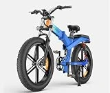 ENGWE X26 Bicicleta Eléctrica Plegable con 26' x 4.0 Fat Tire Batería Dual Extraíble 48V19.2AH/10AH Kilometraje 150 km, 3 Suspensión Triple Shimano 8-Velocidades Ebike Todo Terreno