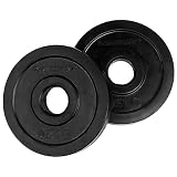 Tunturi Weight Plates Discos Pesas Goma, 2 Unidades, Unisex Adulto, Black, 1