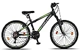 Chillaxx Bike Legend - Bicicleta de montaña (aluminio, 24, 26, 27,5 y 29 pulgadas, para niños, niñas, hombres y mujeres, 21 marchas, cambio de marchas, bicicleta para hombre y mujer (24 pulgadas,