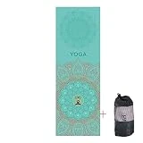 Toalla de Yoga Antideslizante Toalla, Morbuy Esterilla de Yoga para Viajes Plegable Secado para Caliente Yoga Toalla Microfibra Antideslizante (63 * 185CM,Loto Verde 1)