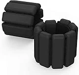 2 Pesas Ajustables para muñeca, Pesas para Tobillo, para Ejercicio, Caminar, Correr, Yoga, aeróbicos, Pilates, Pulsera para soportar Peso, Pulsera de Fitness (black)