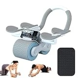 Liyingfu 2023 Nueva Rodillo abdominales, Rodillo de abdominales automático con función de rebote, Equipo de fitness para entrenamiento abdominal en el gimnasio en casa（azul）