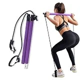 Kit de Barra de Pilates con Banda de Resistencia, expansor de Pecho, Extractor de Brazo, Barra de Pilates, Barra de Ejercicios para Yoga, Fisioterapia, Entrenamiento de Culturismo y