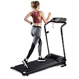 Costway 2 en 1 - Cinta de correr eléctrica plegable con 12 programas de 1 a 10 km/h con llave de seguridad, motor de 1,0 HP, pantalla multifunción, 3 niveles de manual, inclinación, color negro