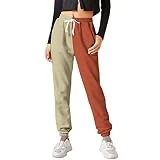 Pantalones de chándal para mujer, pantalones de deporte, cintura elástica, pantalones de deporte, para el tiempo libre, pantalones de chándal de tela con cordón, cintura alta, ligeros, holgados,