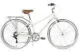 FabricBike Portobello - Bicicleta de Paseo Mujer, Bicicleta Urbana Vintage Retro, Bicicleta de Ciudad Estilo Holandesa con Cambios Shimano Sillín Confortable. (Portobello Cream)