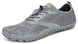 SAGUARO Hombre Mujer Zapatos Minimalistas Comodas Respirable Zapatillas de Trail Running Ligeras Calzado Barefoot Antideslizante para Gimnasio Fitness Senderismo Montaña, Gris 39 EU