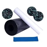 Imtrub Juego de columnas de yoga - Juego de columna de masaje muscular - Columna portátil, bloques de yoga y correa en paquete de 5 unidades, accesorios de yoga para hombres y mujeres, ejercicios de