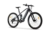 Moma Bikes Bicicleta Electrica, EMTB 29', Full Suspension, Shimano 24v, Frenos de disco hidráulicos, Bateria Integrada Ion Litio 48V 13Ah