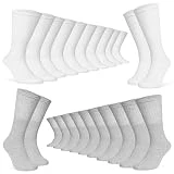 CityComfort Calcetines Hombre - 12 Pack Calcetines Hombre Algodon - Trabajo, Gimnasio, Divertidos - Regalos Navidad para Hombres (Blanco/Gris)