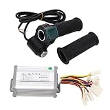Weikeya Controlador de Motor Cepillado de Bicicleta Eléctrica, Controlador de Bicicleta de Control de Velocidad ABS de Goma de Protección contra bajo Voltaje con Acelerador para Triciclo