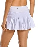 ThreeH Falda Deportiva Mujeres Badminton Tenis Running Fitness Maratón Anti-Flash Media Falda Plisada Pantalones
