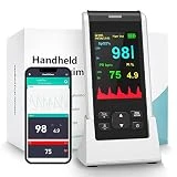 Pulsioximetro De Dedo Profesional, Oximetro Pulxiometro Medidor HOLFENRY USB Recargable Oxigeno Saturador Bluetooth con Alarma Para Adultos y Niños en Sangre Saturacion Sp02, PR Bpm y PI