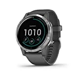 Garmin Vívoactive 4, Reloj Inteligente con GPS, música, monitorización de la energía corporal, entrenamientos animados, pulsioximetría, puntuación de sueño y notificaciones del smartphone, Gris