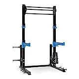 CAPITAL SPORTS Amazor Eco - Jaula musculación, Power Rack, Landmine Doble, dominadas Torre, Brazos Seguridad de Altura Regulable, 2 agarres para Barra de Pesas, Revestimiento en Polvo, Negro
