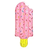 MoKo Colchoneta Inflable para Piscina, Flotador Hinchable de Forma de Helado Capacidad de Carga 330 Libras para Piscina Playa Adultos Niños Parque Acuático, Cama Inflable Natación, 186 x 72 cm, Rosa