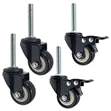 ruedas para mover objetos pesados, Ruedas industriales de PU con vástago roscado giratorio de 2 pulgadas, reemplazo for banco de trabajo, rueda de carretilla, rodamiento doble, carga 150 kg, juego de