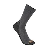 Carhartt Calcetines ligeros de mezcla de lana merino sintética para hombre, Gris, Large
