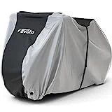 Favoto Funda para Bicicleta Exterior para 2-3 Bicicletas, 210D Oxford, Impermeable, UV Polvo Nieve para Montaña Carretera con Cinturón, 200x105x110 cm NegroPlata, FT0374_EU