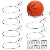 6 Pcs Soporte de Pared para Balones Universal Soporte de Pelota de Metal Soporte de Pared de Bola Montada de Exhibición con Tornillos para Baloncesto Voleibol Fútbol Rugby Plata
