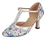 Zapatos de baile para mujer, tango salsa zapatos de baile con tacón bajo, moda mujer bailando rumba, zapatos de baile de salón con lentejuelas, sandalias de baile latino zapatos, zapatos de salón de