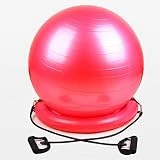 ROLTIN Pelotas de Yoga con Bandas de Resistencia 65 cm, Deportes, Pilates, Pelota para Hacer Ejercicio, Equilibrio, Fitball, Ejercicio, Entrenamiento, Pelota de Masaje (Rojo)