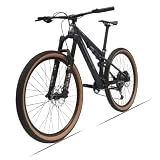 NIRBO Bicicleta de montaña de 29 pulgadas de fibra de carbono con eje pasante y bicicleta de montaña todoterreno de 12 velocidades con doble suspensión (A)