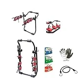Compatible con Citröen Berlingo 5p (97-08) Portabicicletas para coche trasero universal de 3 bicicletas, soporte de acero con 6 ganchos templados, anillos de goma antiarañazos
