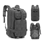 Mochila táctica para montañismo, mochila multifuncional para exteriores,bolsa de asalto adecuada para senderismo, mochila para deportes al aire libre, Multiusos con muchos bolsillos NEGRO,Black