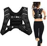 COSTWAY Chaleco Lastrado 9kg, Chaleco Peso Entrenamiento Lastrado con Rayas Reflectantes y Correa Ajustable, para Entrenamiento Ejercicio Fitness Negro