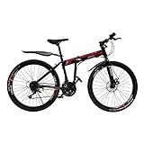 Kaichenyt Bicicleta de montaña plegable de 26 pulgadas, horquilla de suspensión de 21 marchas, cambio para adultos, hombres y mujeres, bicicleta para montaña y ciudad Otros paseos