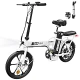 ELEKGO Bicicleta eléctrica Bicicleta Plegable de 16 Pulgadas Bicicleta de cercanías con batería de 36 V 8,4 Ah, Bicicleta Urbana con Motor de 250 W, Bicicleta eléctrica de hasta 35-70 KM para Adultos