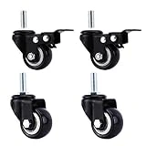 ruedas para mover objetos pesados, Ruedas giratorias de alta resistencia de 2 pulgadas, vástago roscado, ruedas de PU, ruedas industriales, for carros, banco de trabajo, carretilla, vástago de 25 mm d