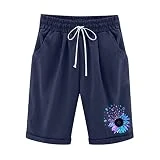 Dralofao pantalon vaquero corto mujer Pantalones de Playa Mujer bermudas mujer verano pantalones cargo mujer verano para Ropa Pantalones de Playa Cintura Suave Pantalón Deportivo Adolescente Pantalone