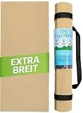 MAXEEZ Esterilla de XXL [30% más ancha]-Esterilla extra ancha-Esterilla de gimnasia grande para máxima comodidad-Esterilla de pilates de TPE biodegradable respetuoso con el,beige,extra-large