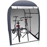 WELS Garaje para bicicletas para 2 bicicletas, refugio para bicicletas, cobertizo de metal, cobertizo de jardín, contenedor de basura, 123 x 165 x 178 cm