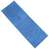 Fansu Toalla de Yoga Antideslizante, Esterilla de Yoga para Viajes Plegable Secado para Caliente Yoga Secado Rápido Toalla Microfibra Pilates Ejercicios de Piso (185cm*63cm,Azul)