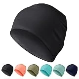 HASAGEI Gorro de running para hombre y mujer, gorro de ciclismo, gorro deportivo, térmico, transpirable, para correr, esquí, snowboard, correr, ciclismo, motociclismo, Unisex adulto, Negro , 52-62 cm