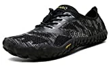 SAGUARO Hombre Mujer Zapatillas Barefoot Minimalistas Calzado de Training Ligeras Cómodas para Caminar Senderismo Ciclismo Trail Running Trekking Playa Agua Exterior Interior, Ébano Negro, 43