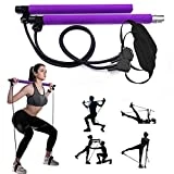 GIKERSY Kit de Barra Pilates portátil, con Banda de Resistencia, Barra de Yoga, con asa para pies, Ejercicios de Gimnasio en casa, Ejercicios de Pecho, Extractor de Brazos