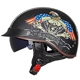 Casco Moto, Casco Moto Jet, Aprobado Por DOT/ECE, Casco De Motocicleta De Cara Abierta, For HombresMujeres Casco De Ciclomotor, Casco De Scooter (Color : K, Size : M=55-56CM)