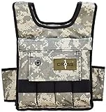 Chaleco lastrado para entrenamiento Cross101, ajustable, de camuflaje, con hombreras - c10160p, 27.2 kg