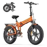 ENGWE EP-2 Pro Bicicleta eléctrica plegable de 20 pulgadas, bicicleta eléctrica para hombre y mujer, 250 W, motor eléctrico Ebike, batería de 48 V y 13 Ah – 25 km/h hasta 120 km de alcance (naranja)
